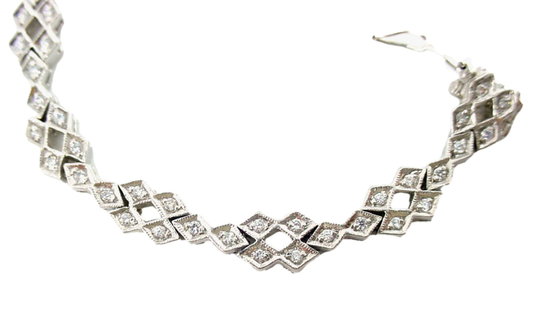 Platinum Diamond Fancy Link Bracelet
