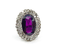 Carica l'immagine nel visualizzatore di Gallery, Antique Double Halo 1.20 Ct Diamond Faceted Garnet Gold Silver Ring
