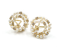 Luminous 14K Pearl & Diamond Swirl Roller-Coaster Ear clips
