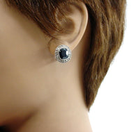 Antique 18k Old Cut Diamond Halo Rosette Drop Earrings