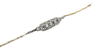 Edwardian OEC Diamond Silver Top Gold Sapphire Strap Bracelet