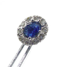 Carica l&#39;immagine nel visualizzatore di Gallery, Sweet Sapphire Diamond 18k White Gold Halo Earrings
