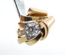Carica l&#39;immagine nel visualizzatore di Gallery, Iconic Jabel Retro 1940 OEC Diamond 2-Gold Palladium Cocktail Ring
