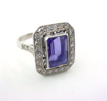 Load image into Gallery viewer, Romantic Amethyst Diamond Platinum Halo Engagement Cocktail Ring
