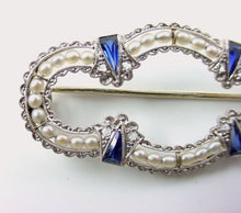 Load image into Gallery viewer, Silent Actress Miriam Seegar Stunning Diamond Pearl Brooch- 1900 Movies
