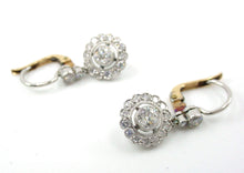 Load image into Gallery viewer, Romantic Platinum Edwardian Belle Époque Diamond 18k Daisy Drop Earrings
