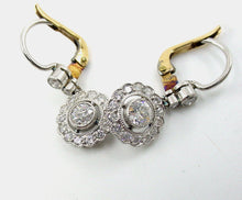 Load image into Gallery viewer, Romantic Platinum Edwardian Belle Époque Diamond 18k Daisy Drop Earrings
