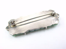 Load image into Gallery viewer, Stunning Art Deco Carved Jadeite Diamond  Silver Plaque Brooch

