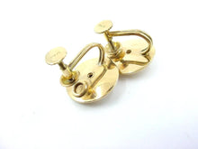 Load image into Gallery viewer, Vintage Retro 1940s Ruby Diamond Fluted Disc 14k Gold Screw-back Earrings
