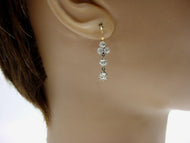 Edwardian Belle Époque Sweet Diamond Platinum 18k Gold Antique Drop Earrings