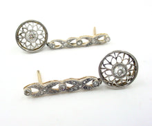 Carica l&#39;immagine nel visualizzatore di Gallery, Romantic Edwardian Belle Époque OEC Diamond Platinum Top &quot;Target&quot; Drop Earrings
