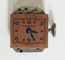 Load image into Gallery viewer, Retro 1940s Helbros Ruby Diamond 14k Rose Gold Bracelet Watch
