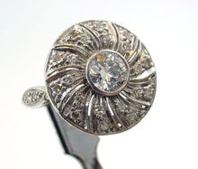 Carica l&#39;immagine nel visualizzatore di Gallery, Old European Cut Diamond Platinum Art Deco Engagement Cocktail Ring
