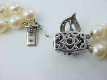 Load image into Gallery viewer, Diamond Cultured Pearl Double Strand 14k White Gold Necklace

