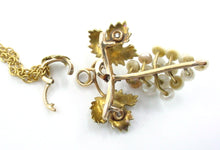 Load image into Gallery viewer, Lovely Edwardian Diamond Pearl 18k Gold Grape Pendant Necklace
