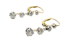 Charger l&#39;image dans la galerie, Platinum Antique OEC Diamond 18k Gold Drop Earrings
