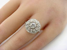 Carica l&#39;immagine nel visualizzatore di Gallery, Old European Cut Diamond Platinum Art Deco Engagement Cocktail Ring
