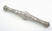 Charger l&#39;image dans la galerie, Platinum Antique Old European Cut Diamond Bar Pin Brooch
