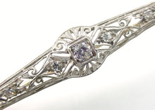 Charger l&#39;image dans la galerie, Platinum Antique Old European Cut Diamond Bar Pin Brooch
