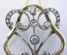 Charger l&#39;image dans la galerie, Antique 1.50 Ct Old Cut Diamond Gold Silver Lavaliere Pendant Brooch
