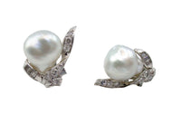 Divine Vintage VS Diamond Pearl Platinum Earrings