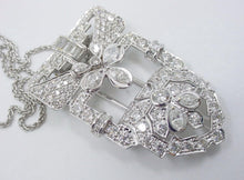 Load image into Gallery viewer, Incredible 3.00 Ct Diamond Vintage 18k White Gold Clip Pendant
