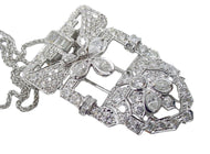 Incredible 3.00 Ct Diamond Vintage 18k White Gold Clip Pendant