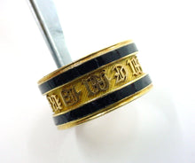 画像をギャラリービューアに読み込む, Rare English Georgian Dated 1817 Memento Mori Enamel Gold Band Ring with Sentiment
