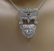 Load image into Gallery viewer, Incredible 3.00 Ct Diamond Vintage 18k White Gold Clip Pendant
