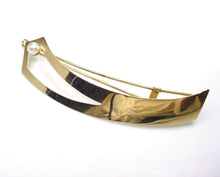 Charger l&#39;image dans la galerie, Abstract Modernist Pearl 14k Yellow Gold Hair Pin Barrette
