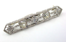 Charger l&#39;image dans la galerie, Platinum Antique 1.30 Ct. Old European Cut Diamond Bar Pin Gold Brooch
