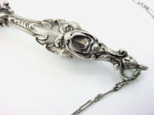 Load image into Gallery viewer, Very Fine Art Nouveau Silver Garnet Gargoyle Lorgnette Pendant &amp; Chain Necklace
