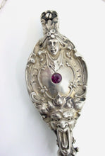 Load image into Gallery viewer, Very Fine Art Nouveau Silver Garnet Gargoyle Lorgnette Pendant &amp; Chain Necklace
