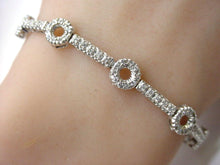 Load image into Gallery viewer, SALE--Sleek Whimsical Diamond Circle Link 14k White Gold Vintage Bracelet-10 grams
