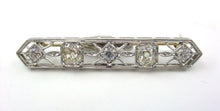 Charger l&#39;image dans la galerie, Platinum Antique 1.30 Ct. Old European Cut Diamond Bar Pin Gold Brooch
