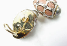 Load image into Gallery viewer, Iconic Trianon Exotic  &quot;Eloise&quot; Shell Pearl Diamond 14k Gold Drop Earrings
