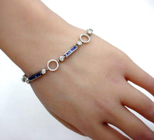 画像をギャラリービューアに読み込む, Stunning Sapphire Diamond Circle 14K Station Bracelet
