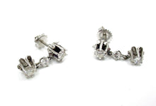 Load image into Gallery viewer, Luminous Vintage 1.06 Ct. Diamond Platinum 3-Tier Earrings

