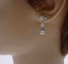 Load image into Gallery viewer, Luminous Vintage 1.06 Ct. Diamond Platinum 3-Tier Earrings
