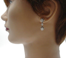 Load image into Gallery viewer, Luminous Vintage 1.06 Ct. Diamond Platinum 3-Tier Earrings
