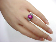 Load image into Gallery viewer, Rare Antique Star Ruby Diamond Gold Silver Engagement Cocktail Ring
