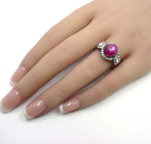 Load image into Gallery viewer, Rare Antique Star Ruby Diamond Gold Silver Engagement Cocktail Ring
