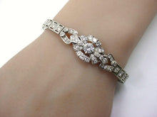 Load image into Gallery viewer, Vintage 2.75 Ct. Diamond 14k White Gold Embellished Front Bracelet--Small Wrist
