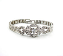 Load image into Gallery viewer, Vintage 2.75 Ct. Diamond 14k White Gold Embellished Front Bracelet--Small Wrist
