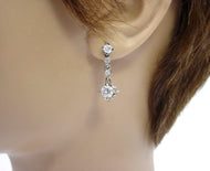 Vintage Diamond Platinum 4- Tiered Earrings