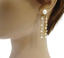Load image into Gallery viewer, Whimsical Vintage Diamond Pearl "Negligee" 18k Gold Pendant Drop Earrings
