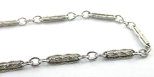 Load image into Gallery viewer, Engraved Fancy Link Art Deco 14k White Gold Chain Necklace--25 inches
