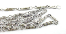 Load image into Gallery viewer, Engraved Fancy Link Art Deco 14k White Gold Chain Necklace--25 inches
