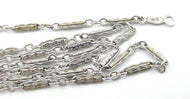 Engraved Fancy Link Art Deco 14k White Gold Chain Necklace--25 inches