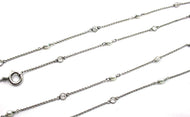 Antique Edwardian Platinum 1.42 Ct Diamond Pearl Long Chain Necklace